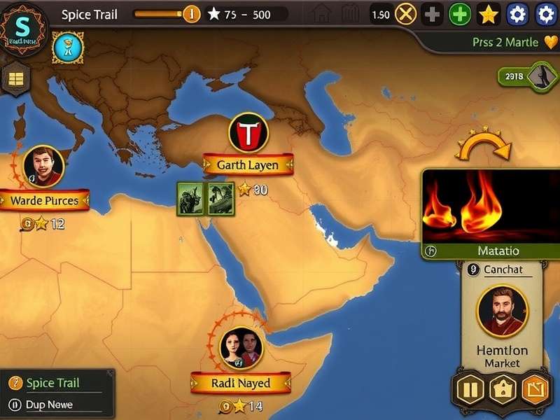 Spice Trail Anise gameplay screenshot showing spice market